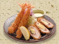 海老チキンロール定食